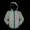 Bird's Nest Pattern Colorful Reflective Jacket Colorful Laser Coat Men's Jacket-Outfit