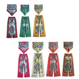 Summer Halter Scarf Blouse Printed Vertical Trousers Set-Outfit