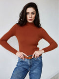 Color Half Collar Slim Knit Bottoming