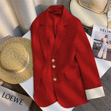Fongt Spring Dress New Advanced Design Sense Blue Suit Jacket Female Korean Foreign Style Korean Version Casual Small Suit Female-Outfit