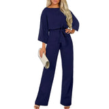 Fashion Batwing Long Sleeve Lace-up One-piece