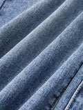 Pocket Design Blue Wash Boyfriend Jeans-Outfit