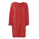 Autumn / Winter Ebaywish Fashionable Women's Dress With Long Sleeves, Round Neck And Loose Plush Dress-Outfit