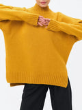 Fongt And Winter Half-High Collar Thread Sweater Solid Color Cover Loose Casual Knitwear