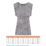 Fongt Women's Beads Dress Dress Sleeveless Party With Cushioned Shoulder Mini Dress Y2K