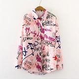 Print Blouse Women Autumn Turn-down Collar Long Sleeve Plus Size Office Elegant Ladies Shirts Casual Tops And