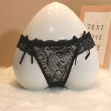 Fongt Thong Female Feeling Scarless Bow Knot Hollow Temptation Close To The Thin Low-Waist T Pants