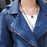 Denim Jacket Women 2023 Spring Autumn Blazer Zipper Slim Casual Tops Lady Outerwear Blue Jeans Coat Windbreaker Female