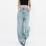 Vintage Light Wash Baggy Boyfriend Jeans-Outfit
