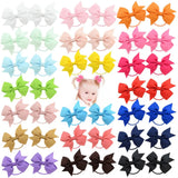 Solid Grosgrain Ribbon Bows For Baby Girls Ponytail Holder Hair Bands Elastic Rope Handmade Headband Hair