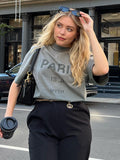 Printed T-Shirts for Women Cotton Washed Vintage Tee Shirt 2023 Summer Clothes Female Fashion Tees Tops