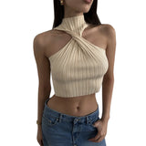 Fongt Spring And Summer Explosion Women's Breast Cross-Shoulder Hair Weaving Net Color Vest