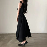 Fongt Chic Summer French Hepburn Wind Square Collar Dew Collarbone Waist Show Thin Big Pendulum A Line Dress Woman-Outfit