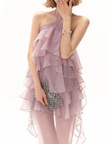 Fongt Holiday Wind 2025 Autumn/Winter New Temperament Elegant Lotus Leaf Side Design Slim Skinny Dress Woman