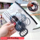Pcs/Bag Children Cute Candy Random Solid Elastic Hair Bands Girls Lovely Srunchies Rubber Bands Kid Hair
