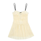 Spring Style Small Bow Decorated With Texture Slim Suspender Dress 7200304-Outfit