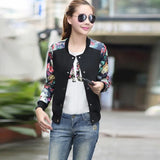 Women Jacket Brand Tops Flower Print Girl Plus Size Casual baseball Sweatshirt Button Thin Bomber Long Sleeves Coat