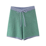 Spring Style Loose Knitted POLO Collar Blouse 6427041 Shorts 6427042-Outfit