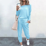 Fongt New Ebay Burst Round-Neck Solid-Color T-Shirt + Casual Trousers Fashion