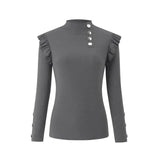 Sleeve Knitwear Rib Ruffle
