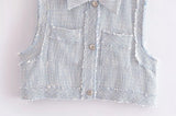 New Rough Lapel Short Textured Pocket Vest 7484246-Outfit