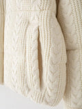 Cabel Knit Puffer Crop Jacket-Outfit