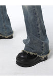 Back Star Patchwork Flare Jeans-Outfit