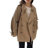 Fongt Medium Long Wind Coat Women Spring And Autumn High-Level Hepburn Popular British Style Long-Sleeved