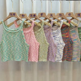 Striped Sexy Slings Women Summer New Sweet Hottie Side Shoulder Short Vest Wearing Thin Sleeveless