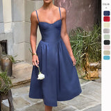 Fongt Women's 2026 Spring And Summer New Sexy Fashion Slings To Collect Waists Thin Back Dress