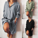 2022 ZANZEA Women's Blouse Casual Shirt Vestidos Fashion Button Long Sleeve Shirts Female Lapel Work Blusa Tunic