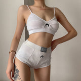 Fongt Spring And Summer Hot Selling Moon Embroidered Crop Jacket Shorts Two-Piece Suit Female-Outfit