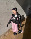 Black Bow Faux Leather Biker Jacket-Outfit