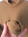 Fongt Women's New Fall 2024 Air Stack Collar With A Long-Sleeved T-Shirt And Warm Top-Outfit