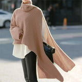 Fongt Autumn And Winter New Women's Long Sleeve Turtleneck Sweater Knit Jumper Loose