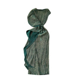 Fongt Folded Dress Design Irregular Lotus Leaves Side To Receive Waist Repair Bright Silk Pressure Folds