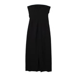New Spring Style Midi Fold Decoration Forked Design Breast Dress 2698707-Outfit