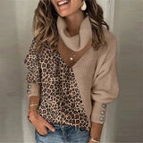 Leopard Patchwork Turtleneck