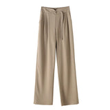 The New 2025 Spring Retro Chinese Style Design Narrow Version Wide-Leg Pants-Outfit