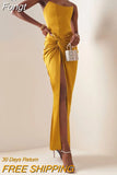 2023 New Summer Women's Satin Skinny Party Dresses Sexy Off Shoulder Drape Celebrity Gala Club Evening