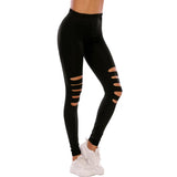 Printed Leopard Print Tight Ripped High Sports