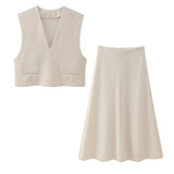 Spring Vest Top 1014303 Flute Skirt 1014304-Outfit