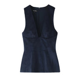 Fongt Women's Clothing INS Burst Fashion Casual Sleeveless Cordless Vest Top + Mini Skirt