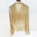 Fongt New Star Fashion Open Fork Horn Sleeve Transparent Sleek Mesh Mesh Tau Thorn Trousers