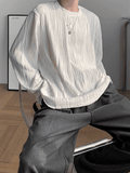 Men's Textured Long Sleeve Tee-Outfit
