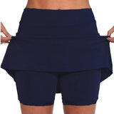Solid Color Medium Waist Skirt, Exercise Yoga, Three-Point Shorts, Skirt Trousers.-Outfit