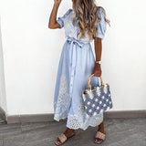 Embroidery Flower Lace Maxi