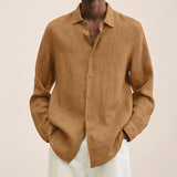 Fongt Explosion Autumn Long Sleeve V-Neck Loose Button Cotton Shirt Shirt