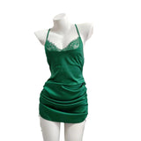 Fongt Sense Original O Thin Sexy Ice Silk Pajamas 2025 New Deep V After Strapping To The Pyjamas Private Home Clothes Slings