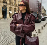 Fongt Women's Clothing Explosion Retro Collar Leather Jacket Jacket - High-Quality Craftsmanship To Rest Assured Comparison